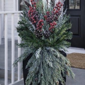 Christmas Urn Filler, Christmas decor, urn filler, Holiday Porch Decor