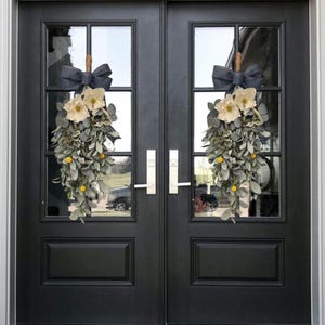 Magnolia Lambs Ear Swag: Spring Front Door Hanger
