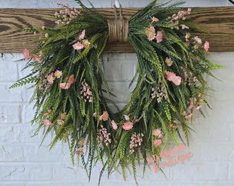 Floral Cascading Wreath: Spring Door Decor