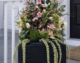 Pink Floral Spring Urn Filler, Porch Decor Arrangement
