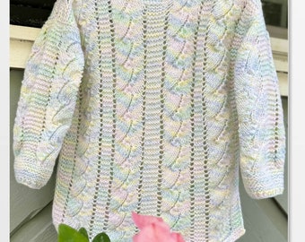 Handgefertigter Strickpullover für Mädchenkleidung, Kinder 1–3 Jahre alt, Sommerbluse, Pullover, handgestrickt, Acryl-Häkelarbeit, Weihnachtsgeschenk