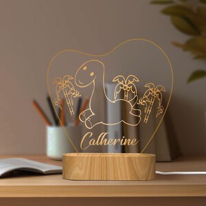 Personalized Dinosaur Baby Night Light, Custom Baby Light, Cute Brachiosaurus Lamp, Baby Room Decor, Kids Night Lamp, Perfect Baby Gift