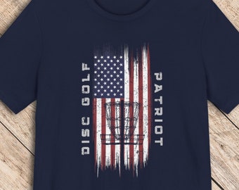Disc Golf Shirt, American Flag Disc Golf Hoodie, Gift for Disc Golfer, Disc Golf Lover Tee, Frisbee Golf Player T-Shirt, Patriotic Disc Golf