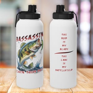 Bass Fishing Water Bottle, Stainless Steel Water Bottle Bass Fisherman Gift , Fishing Dad Gifts, Angler Gifts, Outdoor Lover Gift Tumbler