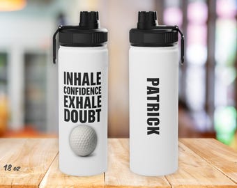 Personalized Golf Water Bottle with Custom Player Name, Golf Team Gift Tumbler, Stainless Steel Sports Bottle for Golfer