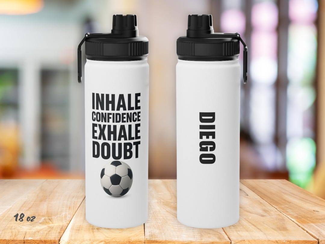 Personalized Soccer Player Water Bottle With Custom Player Name, Soccer ...
