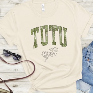 Grandma Tutu Gift, Hawaiian Grandmother Tutu Shirt, Mom Tee, First Time From Hawaii, Present for Mom, Monstera Plant Lover, Hawaiian Culture