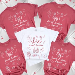 16th Sweet Sixteen Girl Gift Crew Birthday Shirt Tshirt, 16 Birthday Party Shirt, Sweet Sixteen Group Shirts, 16th Birthday Squad Shirt Tee