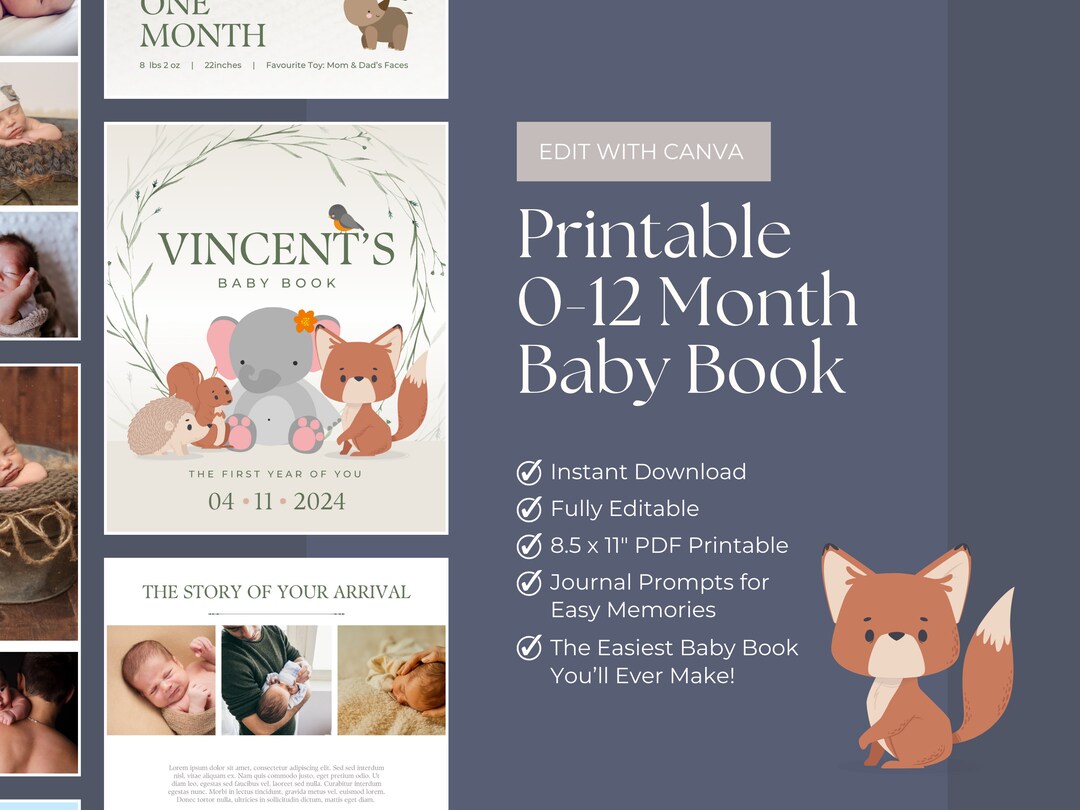 Baby Book Template Easy to Make Ebook Template Canva Template Modern
