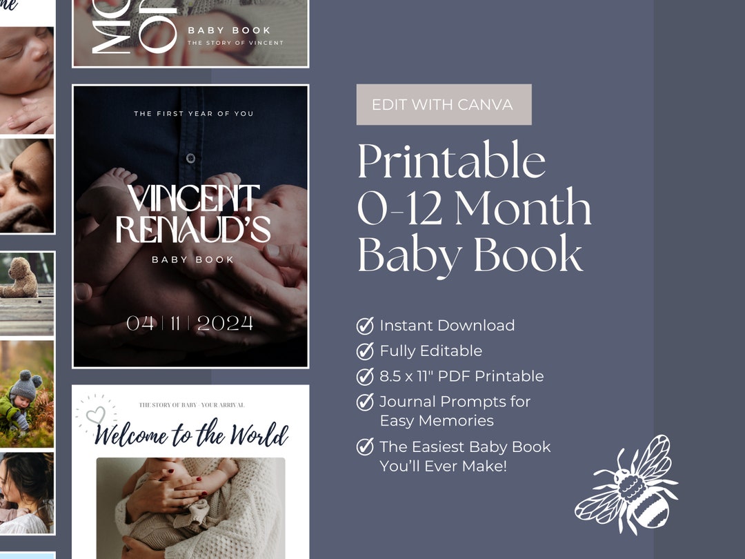 Baby Book Template Easy to Make Ebook Template Canva Etsy