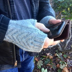 Cable Knit Fingerless Gloves PDF, Staghorn cable glove pattern, knit winter accessory