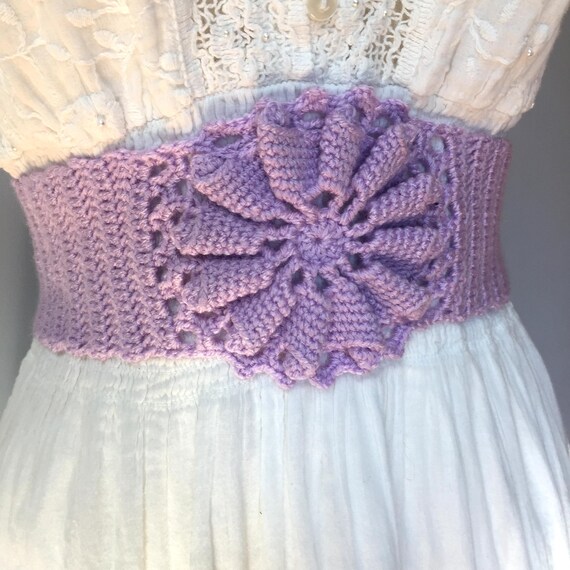crochet belt for dress pattern Womens Ladies Wide Waist Belt Floral Waistband Pattern Band Crochet Lace Corset