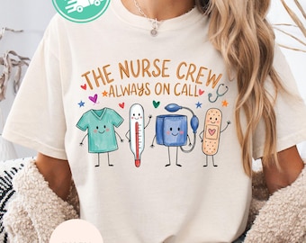 Comfort Colors®  Nurse Doodle Shirt, The Nurse Crew Always on Call T-Shirt, Nursing Team Tee