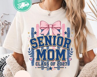 Senior Mom 2027 Comfort Colors Shirt, Class of 2027 Family Tee, Proud Mom Graduate T-Shirt