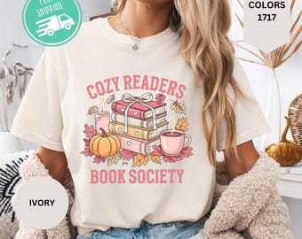 Comfort Colors Book Club Shirt, Cozy Reader Fall Vibes, Bookworm Tee