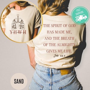 Floral YHWH Lungs Christian Shirt, Bible Verse Shirt, Christian Sweatshirt, Christian Women Hoodie, Faith Shirt, Two Sided T-shirt
