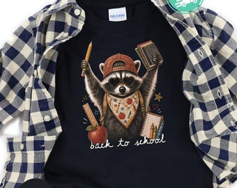 Retro Back to School Raccoon Shirt, Boys First Day Of School T-Shirt
