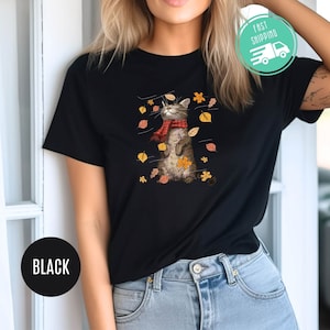 Katzen Herbst Shirt, lustiges Thanksgiving Shirt, Katzenliebhaber Shirt, Katze Herbst Blätter Baum Shirt, Herbst Liebhaber Shirt, Herbst Sweatshirt, Herbst Geschenk