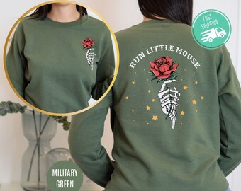 Dark Romance Sweatshirt, Rose Skeleton Hand, Book Lover Shirt