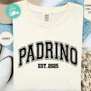 Comfort Colors® Custom Padrino Shirt, Padrino Tee, Personalized Godparent Proposal Gift, Godmama Shirt, Godmom Goddad, Godfather Tee