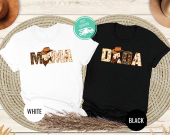 Western Cowboy Mama and Dada Shirts, Christmas Family Gift Shirts, Mom Gift, Dad Gift, Western Dada Sweatshirt, Western Mama Sweatshirt