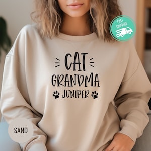 Custom Cat Grandma Sweatshirt, Cat Grandma Shirt, Cat Shirt, Cat Lover Shirt, Custom Cat Shirt, Cat Lover Gift, Gift For Cat Lover,Xmas Gift
