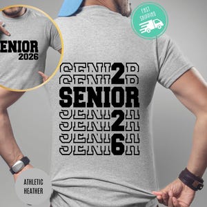 Senior 2026 Graduation Shirt, Two Sided, School Gift image 3