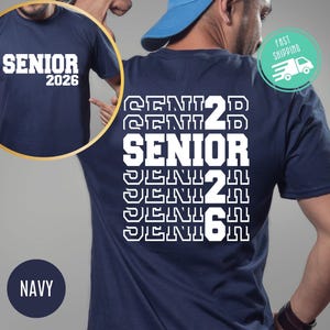 Senior 2026 Graduation Shirt, Two Sided, School Gift image 1