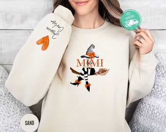 Personalized Mimi Witch Sweatshirt, Halloween Grandma Gift, Custom Sleeve Names