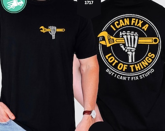 Rolig mekaniker skelett komfortfärger skjorta, sarkastisk t-shirt, rolig pappa morfar gåva