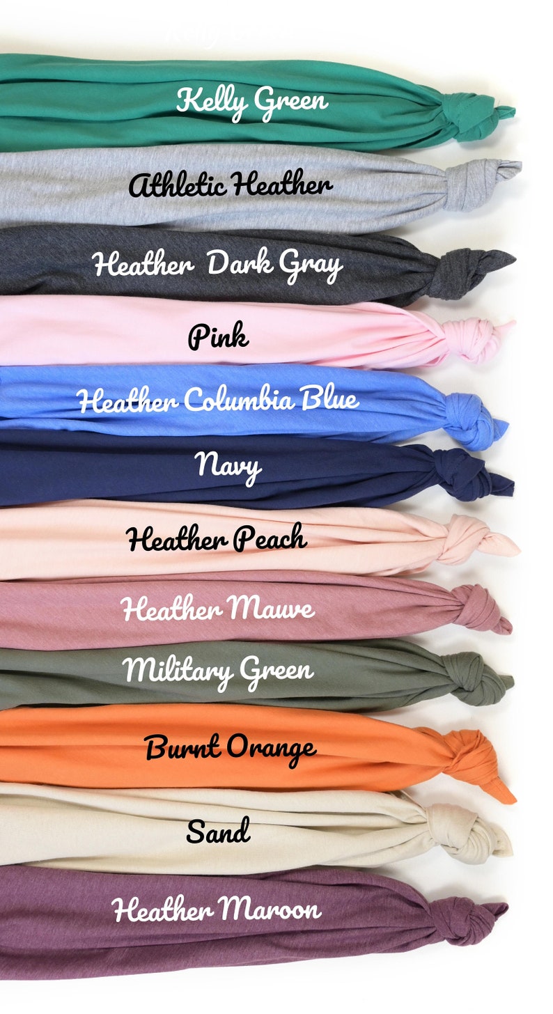 a bunch of different colored headbands on a white background