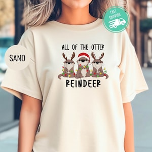 Christmas Shirt, All Of The Otter Reindeer, Otters Tangled In Lights, Christmas Otter, Otter Christmas Sweaters, Oversized Unisex Shirt