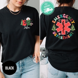Personalized Emergency Department Christmas Shirt, Custom Christmas Er Nurse Shirt, Er Christmas Shirt Gift For Nurse, Emergency Nurse Shirt