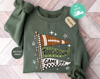 Retro Football Sweatshirt, Touchdown Season Sweater, Varsity Game Day Crewneck, Sport Mom Gift