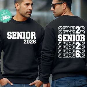 Senior 2026 Graduation Shirt, Two Sided, School Gift image 6