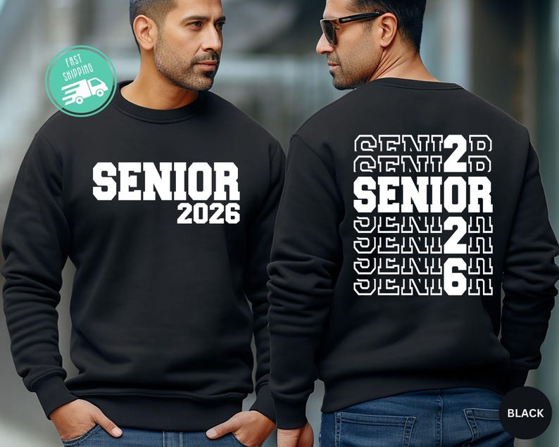 Senior 2026 Graduation Shirt, Two Sided, School Gift image 6