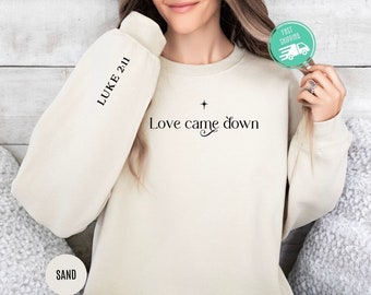 Minimalist Nativity Sweatshirt, Christian Christmas Crewneck, Bible Verse