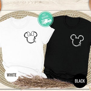 Koszulki rodzinne Mickey i Minnie, Koszula z kieszenią Mickey i Minnie, Bluza z kapturem Mickey, Koszulka Minnie, Koszulka z rodzinną wycieczką, Koszulka dla pary Mickey