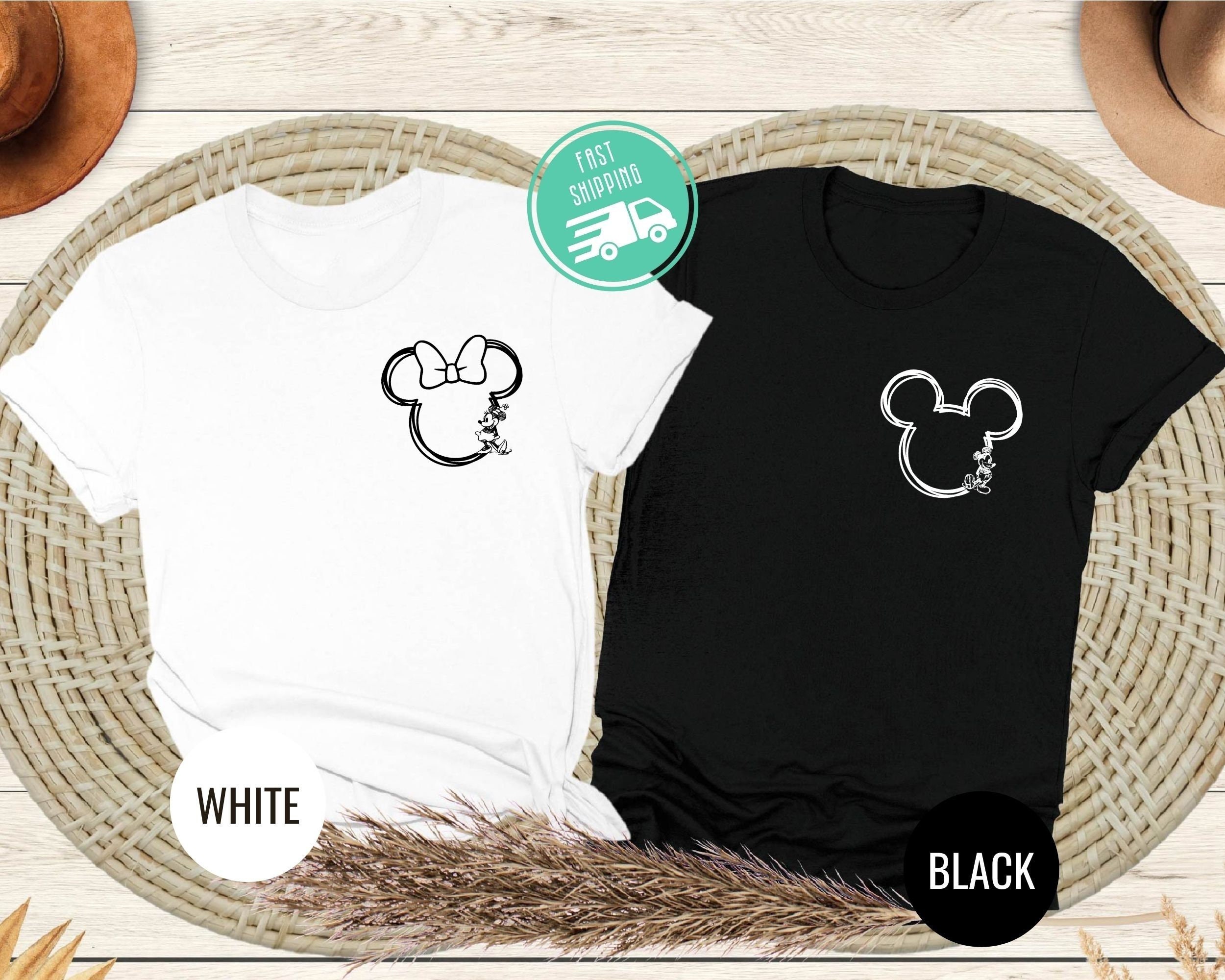 Mickey and Minnie Family Shirts, Mickey and Minnie Pocket Shirt, Mickey Sweatshirt, Minnie Shirt, Family Trip Shirt, Mickey Couple Shirt