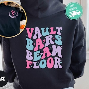 Gymnast Hoodie, Gymnast Sweatshirt, Vault Floor Bars Beam, Gymnastics Kid T-Shirt Girl&#39;s Gymnastic Shirt, Gymnast Gift, Gymnastic Lover Gift
