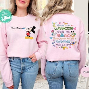 Personalized Teacher Sweatshirt, Teacher Hoodie, Mickey Mouse Sweatshirt, Disney Sweatshirt, Custom Name, Disney Teacher, School Hoodie