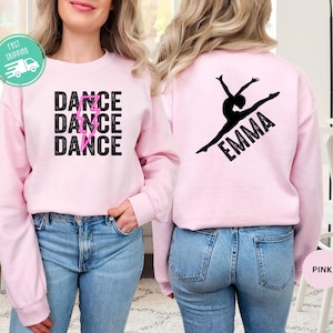 Personalized Dance Mom Sweatshirt With Kid Name, Dance Mom Gift, Dance Lover Sweater, Custom Dance Mom Crewneck, Ballet Mom Hoody, Dance Mom