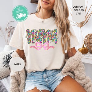 Comfort Colors® Vintage Floral Nana T-shirt, Best Nana Shirt, New Grandma Tee, Gift For Mothers Day, Cottagecore Nana Tee, Coquette Bow Nana