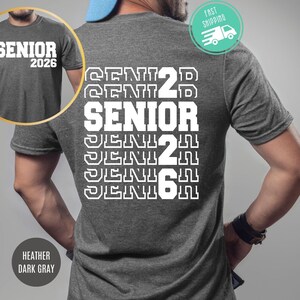 Senior 2026 Graduation Shirt, Two Sided, School Gift image 2