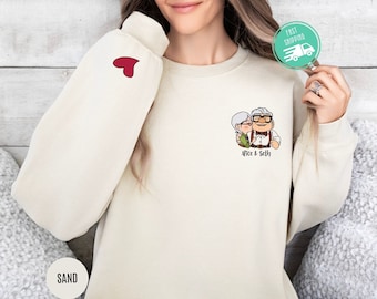 Carl und Ellie Passendes Sweatshirt, Benutzerdefinierte 'Up' Film Paar Valentine Hoodie, Valentinstag