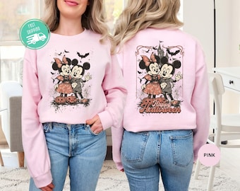Bluza z nadrukiem Myszki Miki na Halloween, upiorny sweter Disneya, upiorna bluza z kapturem z dynią