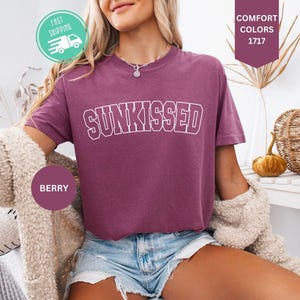 Camisa playera Comfort Colors® Sunkissed, bonita camiseta bohemia de verano para playa, estilo oversize. Camisa playera Comfort Colors Sun Kissed, camisa de verano.