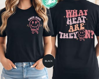 Retro Swim Mom T-Shirt, Swim Competition Tee,  What Heat Are They On