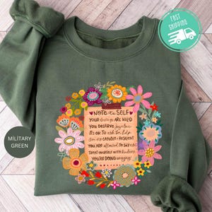 Note To Self Sweatshirt, Mental Health Hoodie, Inspirational Sweatshirt, Motivational Saying Gift, Self Love Sweatshirt, Be Kind Sweatshirt