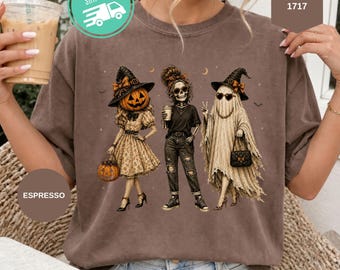 Comfort Colors Feminist Halloween Shirt, Vintage Halloween Women T-shirt, Spooky Pumpkin Tee